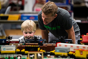 Checking out the Texas Brick Railroad, made entirely of Legos